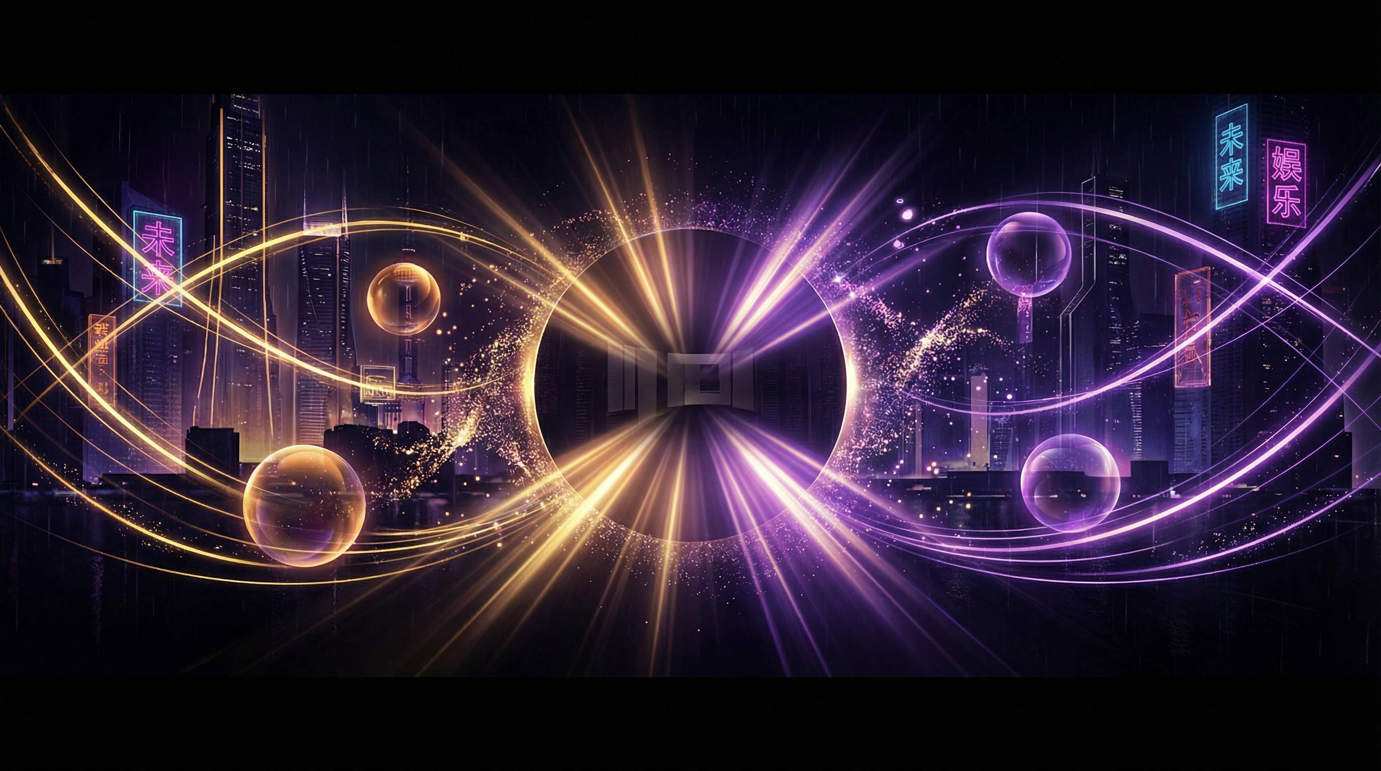 每日大赛霓虹城市夜景视频